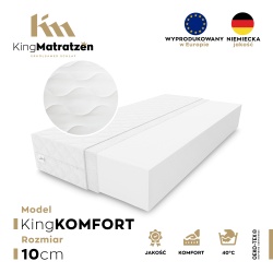 Materac KingKOMFORT 10cm z pianki zimnej, odpowiedni do łóżka H3