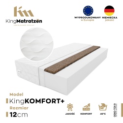 Materac KingKOMFORT PLUS 12cm z pianki zimnej , materac rolowany do łóżka H3/H4