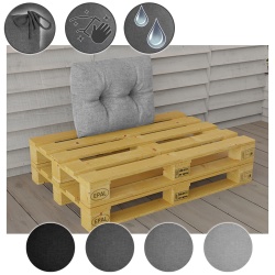 Zestaw wodoodpornych poduszek paletowych, do siedzenia i na oparcie, do użytku na zewnątrz, 60x40, 120x80cm