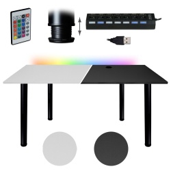 Gamingowe biurko komputerowe WEB z podświetleniem LED i HUBem USB