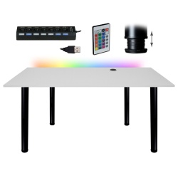 Gamingowe biurko komputerowe WEB z podświetleniem LED i HUBem USB