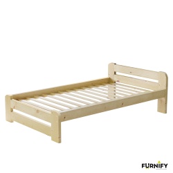 Łóżko drewniane, rama z litego drewna, materac do podwójnego lóżka